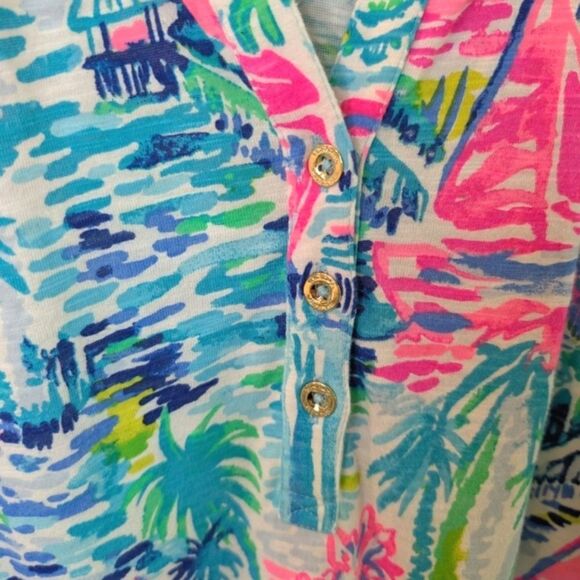 Lilly Pulitzer Essie Shift Dress Salt In The Air Sailboats Medium - Picture 4 of 12